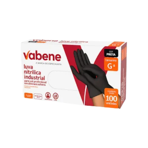 LUVA NITRILICA PRETA G BOX VABENE