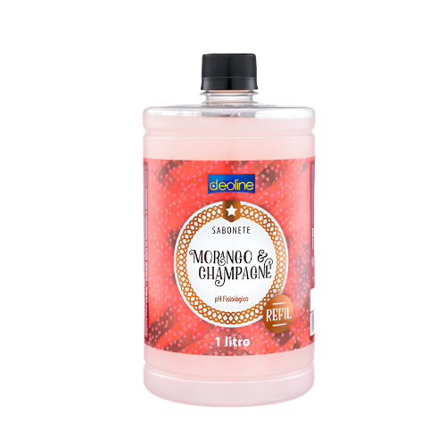 SABONETE LÍQUIDO MORANGO C/CHAMPGNHE DEOLINE VALVULA