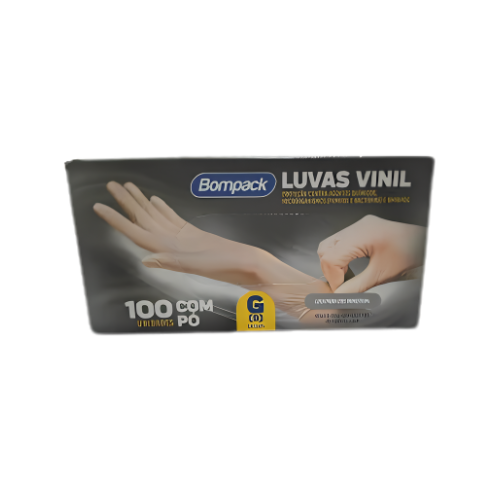 LUVA VINIL BOMPACK C/PÓ G