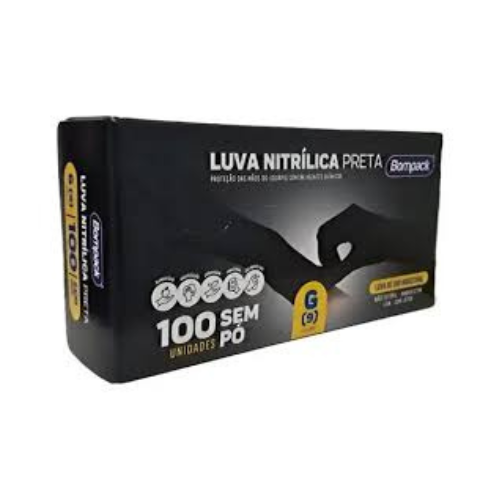 LUVA NITRÍLICA PRETA BOMPACK G S/PÓ