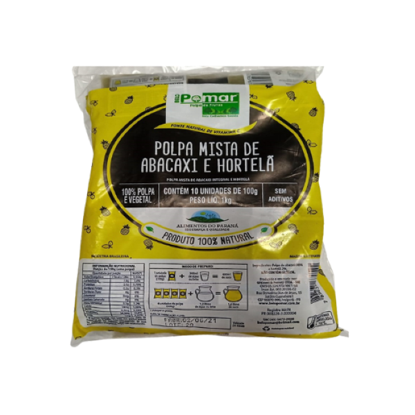 POLPA POMAR ABACAXI E HORTELÃ C/10 UN