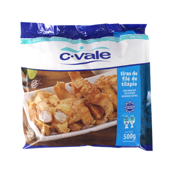 TIRAS DE FILÉ DE TILÁPIA C.VALE 500GR