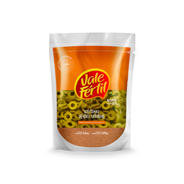 AZEITONA VERDE FATIADA SACHE VALE FÉRTIL 1,01KG