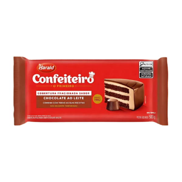 COBERTURA BARRA SABOR AO LEITE CONFEITEIRO HARALD 500GR