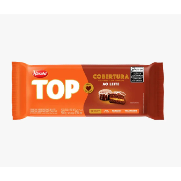 COBERTURA BARRA SABOR AO LEITE TOP  HARALD 500GR
