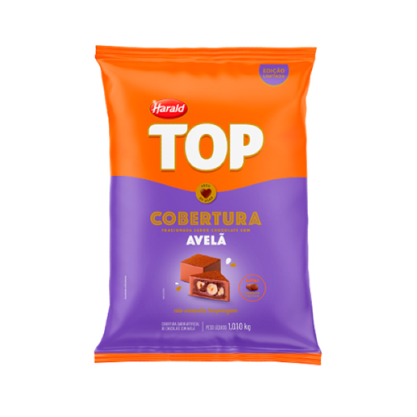 COBERTURA GOTAS SABOR AVELÃ TOP HARALD 1,010KG