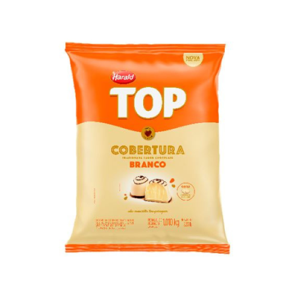 COBERTURA GOTAS SABOR BRANCO TOP HARALD 1,010KG