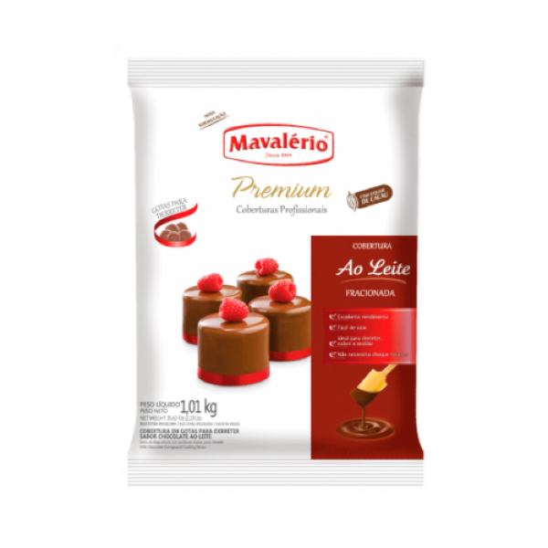 COBERTURA GOTAS SABOR CHOCOLATE AO LEITE MAVALÉRIO 1,01KG