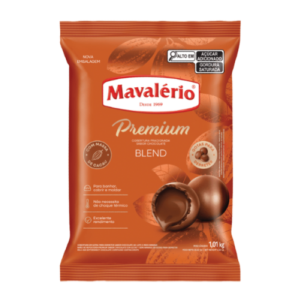 COBERTURA GOTAS SABOR CHOCOLATE BLEND MAVALÉRIO 1,01KG