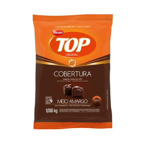 COBERTURA GOTAS SABOR MEIO AMARGO TOP HARALD 1,050KG