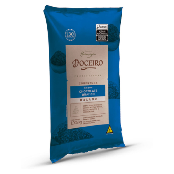 COBERTURA RALADA CHOCOLATE BRANCO DOCEIRO 1,005KG