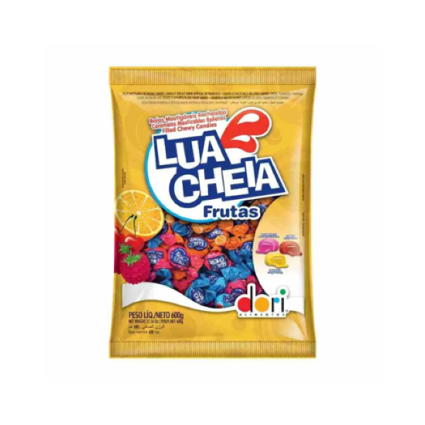 BALA LUA CHEIA FRUTAS DORI 600GR