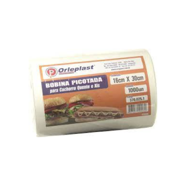 BOBINA 16X30 CACHORRO QUENTE ORLEPLAST C/1000