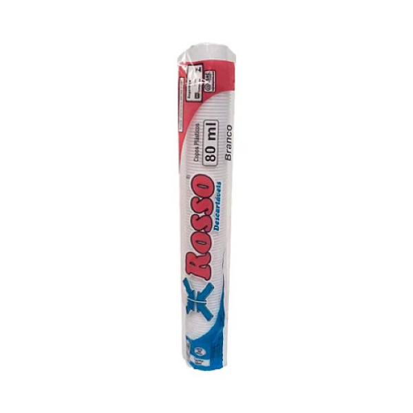 COPOS ROSSO DESCARTÁVEIS BRANCO 80ML C/100