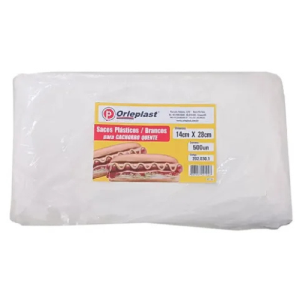 EMBALAGEM HOT DOG 14X28 ORLEPLAST C/500