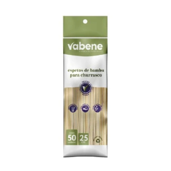 ESPETINHO CHURRASCO VABENE 25CM C/50UN