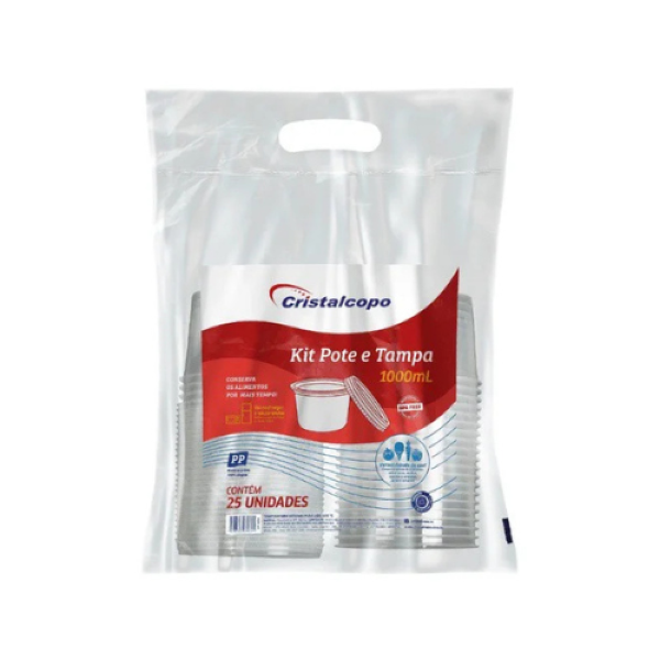 KIT POTES CRISTALCOPO 1000ML C/25