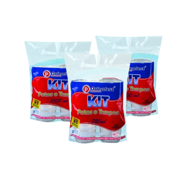KIT POTES ORLEPLAST 1000ML C/25