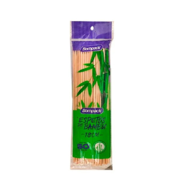 ESPETINHO DE BAMBU GOLF BOMPACK 18CM C/50