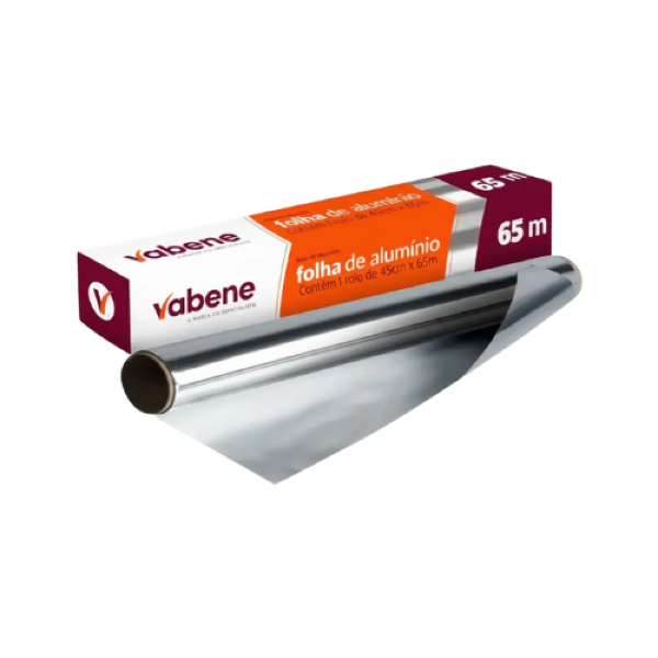 PAPEL ALUMÍNIO VABENE 45CMX65M UN