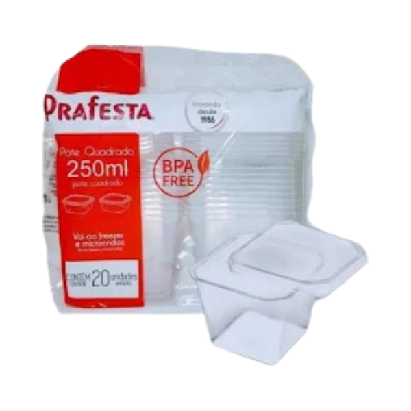 POTE QUADRADO PRAFESTA C/20 250ML