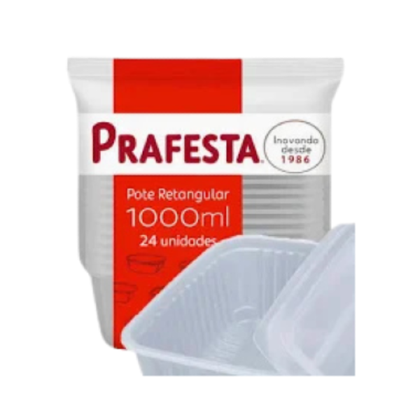 POTE RETANGULAR PRAFESTA C/24 1000ML