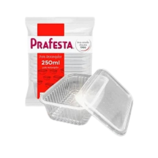 POTE RETANGULAR PRAFESTA C/24 250ML