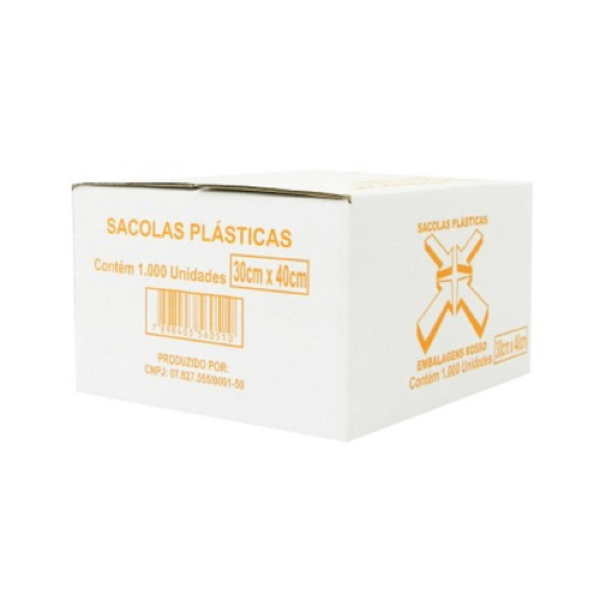 SACOLA ROSSO BRANCA 30X40 C/1000