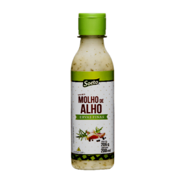 MOLHO DE ALHO ERVAS FINAS SOETO 200ML
