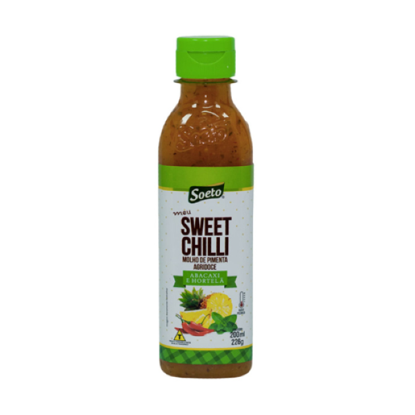 MOLHO SWEET CHILLI ABACAXI C/HORTELÃ SOETO 200ML
