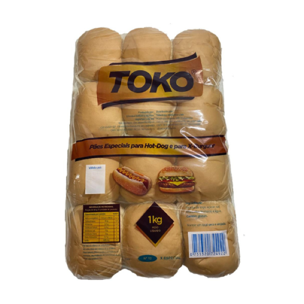 PÃO HAMBURGUER TOKO C/12UN