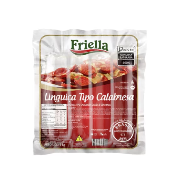 LINGUIÇA TIPO CALABRESA RETA FRIELLA 2KG