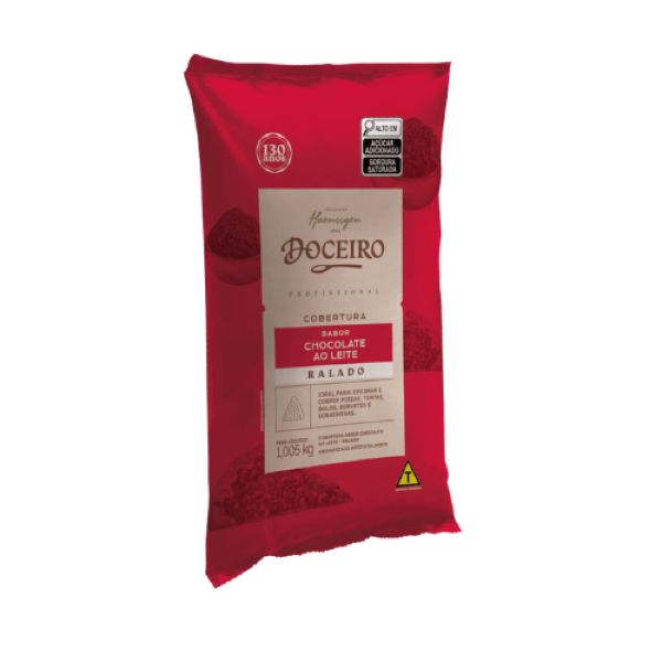 COBERTURA RALADA CHOCOLATE AO LEITE DOCEIRO 1,005KG
