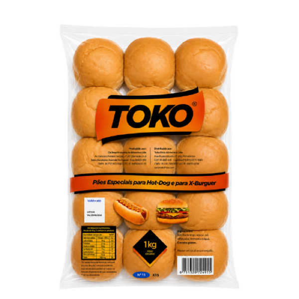 PÃO HAMBURGUER TOKO C/15UN