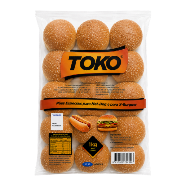 PÃO ARGOLA C/ GERGELIM TOKO C/15UN