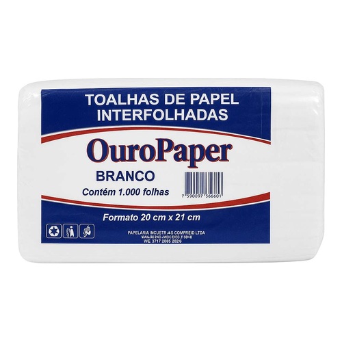 PAPEL TOALHA INTERFOLHADO BIANC PAPER C/1000