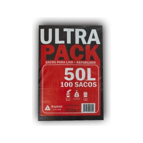 SACO LIXO ULTRA PACK 50L C/100 ( VERMELHO )