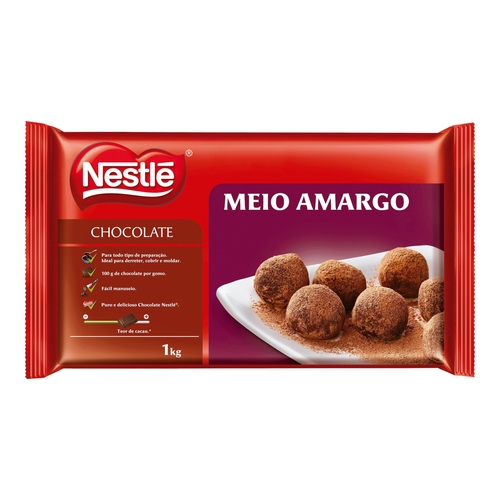 CHOCOLATE BARRA MEIO AMARGO NESTLÉ 1KG