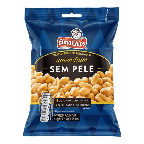 AMENDOIM S/PELE ELMA CHIPS 100GR