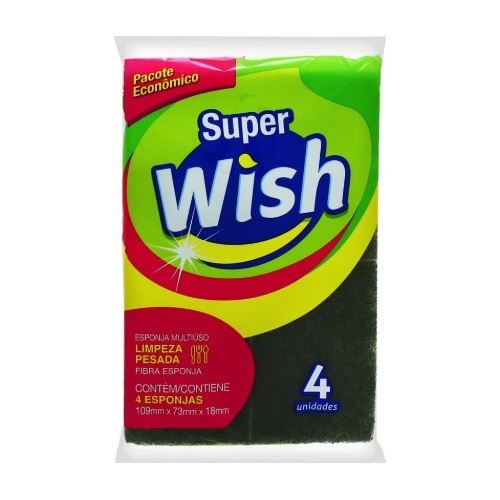ESPONJA MULTIUSO SUPER WISH C/4
