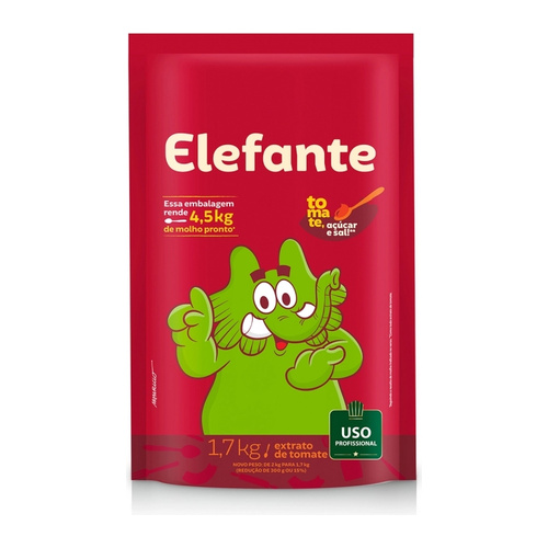 EXTRATO DE TOMATE ELEFANTE SACHE 1,7KG