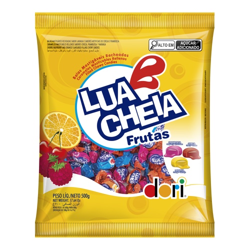 BALA LUA CHEIA FRUTAS DORI 500GR