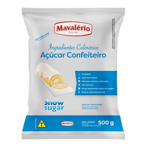 AÇÚCAR SNOW SUGAR MAVALÉRIO 500GR