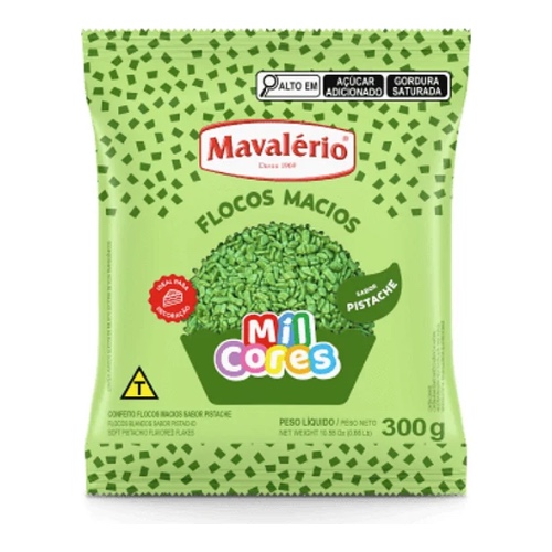 FLOCOS CHOCOLATE MACIO PISTACHE MAVALÉRIO 300GR