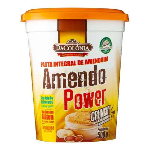 PASTA DE AMENDOIM AMENDO POWER CRUNCHY 500G
