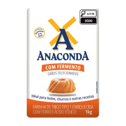 FARINHA DE TRIGO C/FERMENTO ANACONDA 1KG