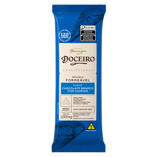 RECHEIO FORNEÁVEL BRANCO C/COOKIES DOCEIRO 1,005KG