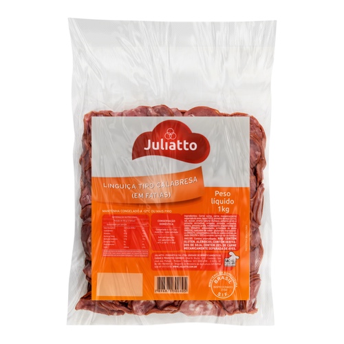 LINGUIÇA TIPO CALABRESA FATIADA JULIATTO 1KG