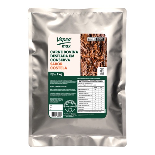 CARNE BOVINA DESFIADA SABOR COSTELA VAPZA 1KG