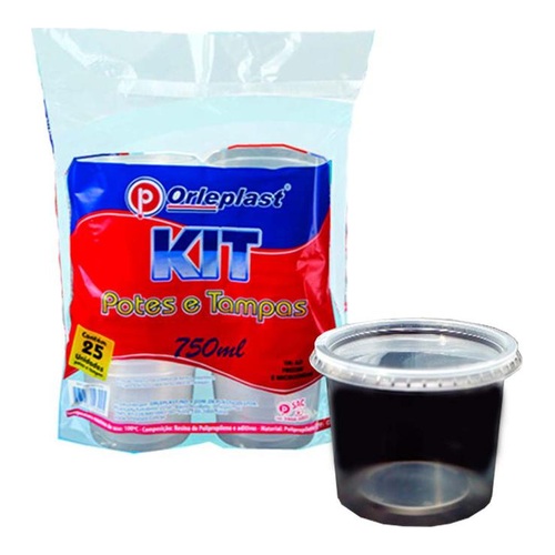 KIT POTES ORLEPLAST 750ML C/25